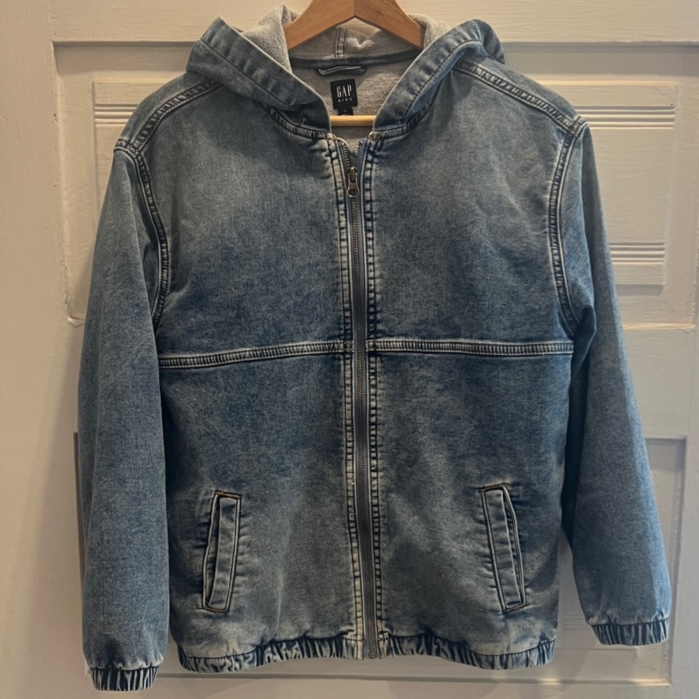 GAP Kids Light Blue Hooded Denim Jacket